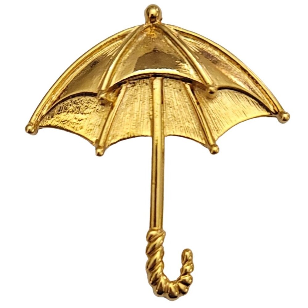 Premier  Design Gold Tone Umbrella Brooch Pin M853